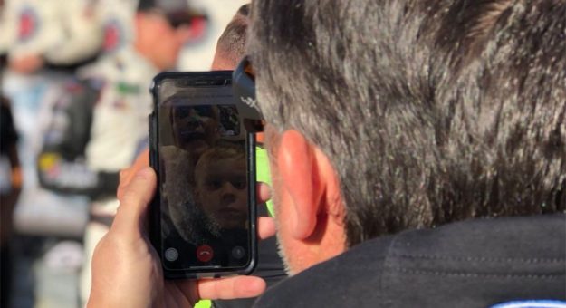 Visit Stewart FaceTimes Keelan from Victory Lane page