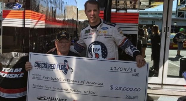 Visit Brad Keselowski’s Checkered Flag Foundation Supports Paralyzed Veterans of America on Veteran’s Day Weekend page