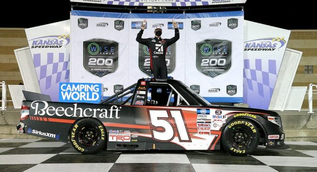 Visit Busch scores Kansas Trucks win page