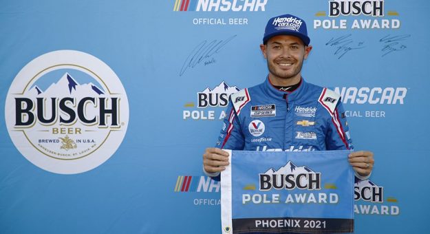 Visit Kyle Larson earns Busch Pole for Phoenix title race page