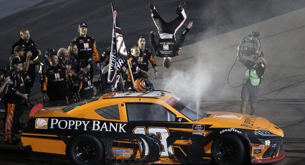 Visit Hemric wins first national series race, title page