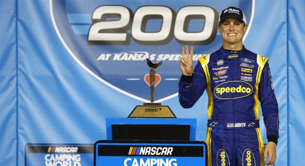 Visit Zane Smith cruises to Truck win at Kansas page