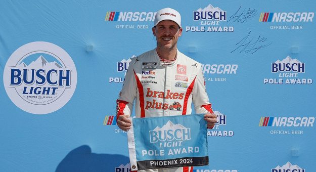 Visit Denny Hamlin claims Cup Series pole at Phoenix page