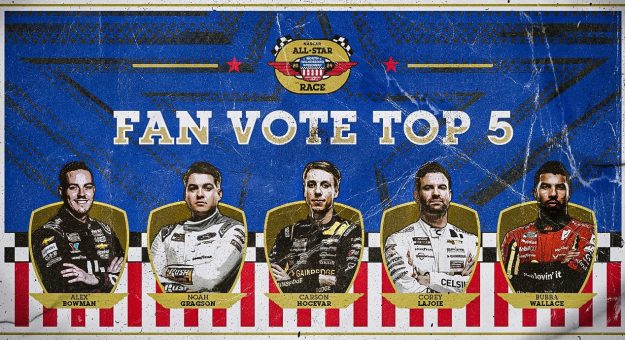 Visit Top five drivers in All-Star Race Fan Vote page