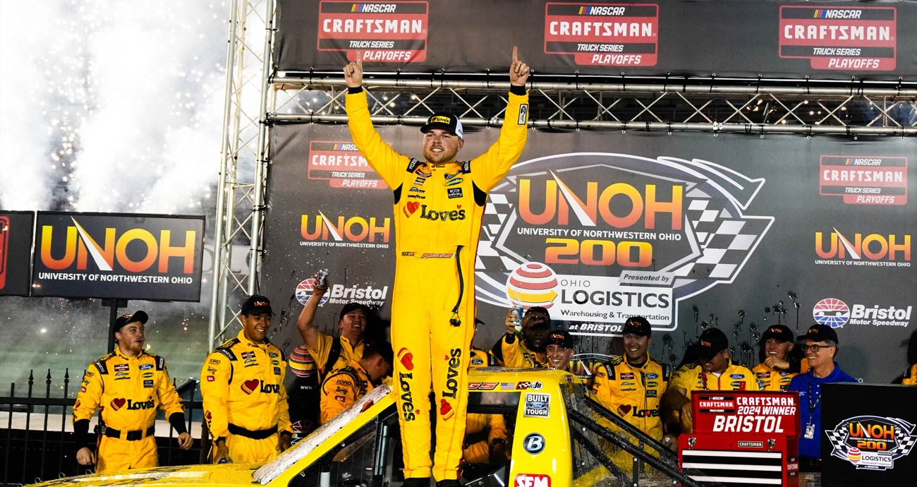 Riggs goes back-to-back with Bristol Truck win | MRN