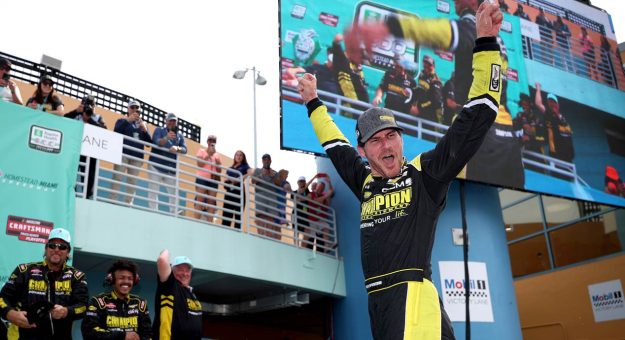 Visit Grant Enfinger wins Truck Series race at Homestead page