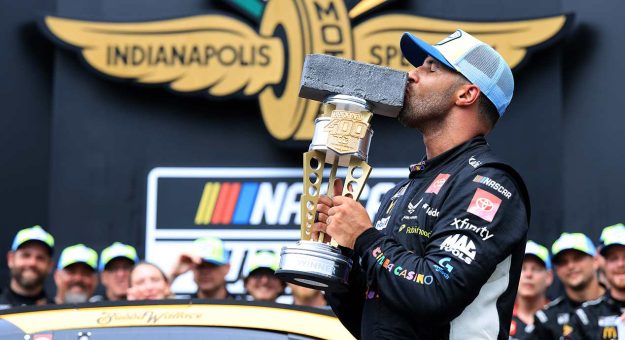 Visit Wallace rolls to Brickyard 400 victory page