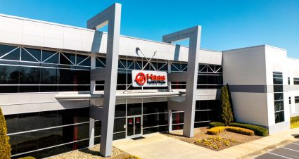 An outside view of Haas Factory