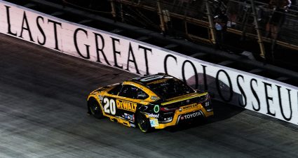 View of Christopher Bell driving at Bristol