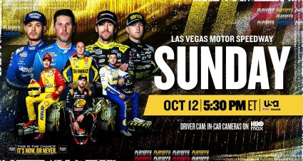 Tune-in graphic for Las Vegas playoff race.