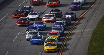 cup cars drive at Talladega