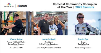 A graphic showing the finalists for the 2025 Comcast Community Champion Award