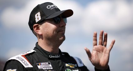 kyle busch looks on
