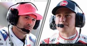 Kyle Larson and Christopher Bell in a split graphic