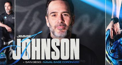 Jimmie Johnson featured in Tricon Garage graphic announcing his start at San Diego.