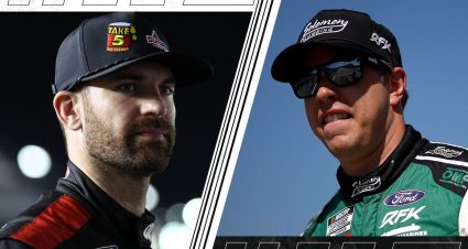 Split image of Corey LaJoie and Brad Keselowski.