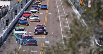 Dario Franchitti navigates the streets of St. Petersburg in the No. 1 Toyota