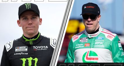 Riley Herbst and Brad Keselowski in split image graphic.