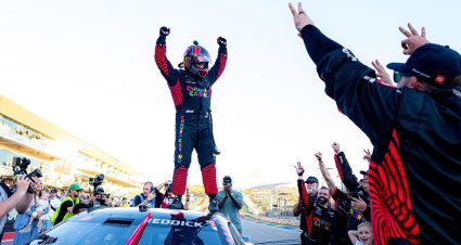 reddick celebrates at circuit of the americas