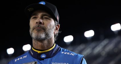 jimmie johnson looks on
