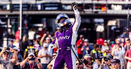 Brad Keselowski and Chris Buescher lead at Darlington.
