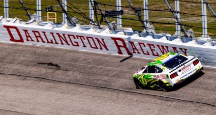 Brad Keselowski rips the wall at Darlington Raceway