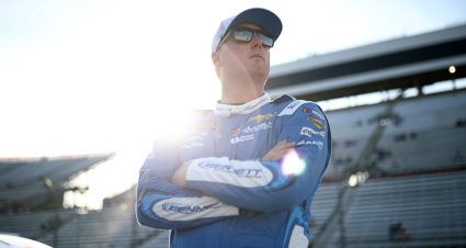Austin Hill, driver of the #21 Bennett Transportation Chevrolet, looks on during qualifying for the NASCAR Xfinity Series US Marine Corps 250 at Martinsville Speedway on March 28, 2025 in Martinsville, Virginia.