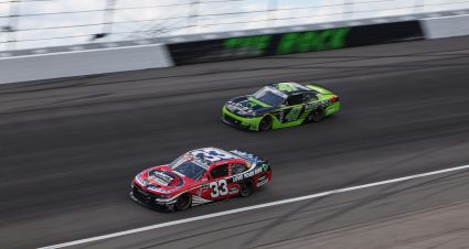 Cleetus McFarland races in the NASCAR O'Reilly Auto Parts Series at Rockingham.