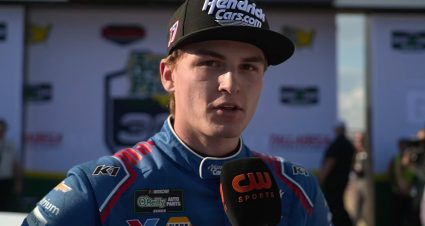 Corey Day wins the NASCAR O'Reilly Auto Parts Series spring race at Talladega Superspeeday on April 25, 2026.