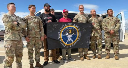 Austin Dillon and Tyler Rader at Fort Bragg in North Carolina.