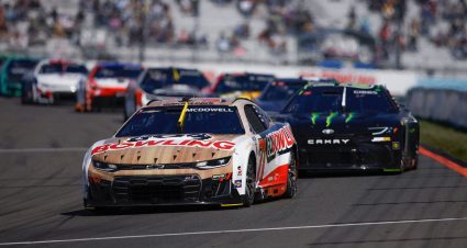 Michael McDowell drives in a NASCAR Cup Series race at Watkins Glen.