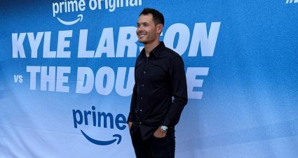 kyle larson at a 'kyle larson vs. the double' documentary screening in charlotte, north carolina