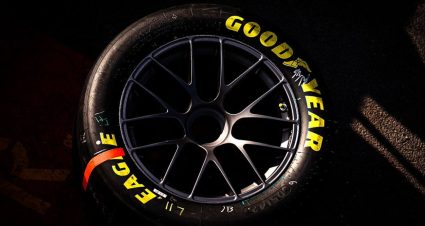 A general view of a Goodyear tire.