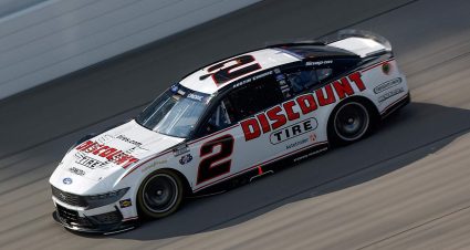 Michael McDowell drives at Michigan.