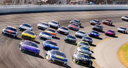 A general view of racing at Michigan.