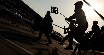 Pit stops at Pocono Raceway.