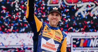 Todd Gilliland wins Stage 2 of the NASCAR Cup Series race at Pocono.