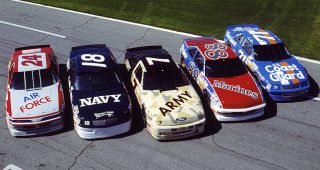 Alan Kulwicki and the No. 7 Army Ford that he drove in the 1991 Daytona 500.