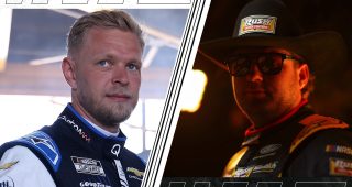 A split image of Kevin Magnusson (L) and Noah Gragson (R)
