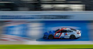 Brad Keselowski drives the No. 6 Ford at Chicagoland Speedway in NASCAR Cup Series practice.