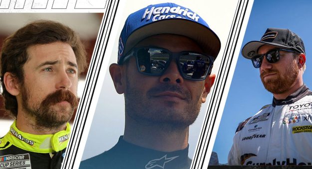 Ryan Blaney, Kyle Larson and Tyler Reddick split image,