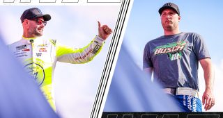 split image of shane van gisbergen and austin hill
