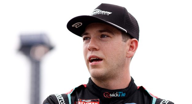 Chandler Smith at Nashville Superspeedway in the Craftsman Truck Series, driving for Front Row Motorsports.