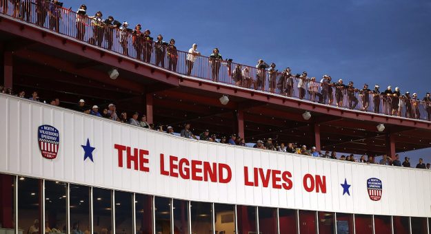 A photo of a sign at North Wilkesboro Speedway, which will play host to Round 4 of the In-Season Challenge in the NASCAR Cup Series.