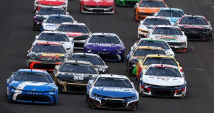 NASCAR Cup Series racing during the Brickyard 400 at Indianapolis.