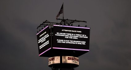 Frankie Muniz's truck gets covered due to weather at Richmond Raceway.