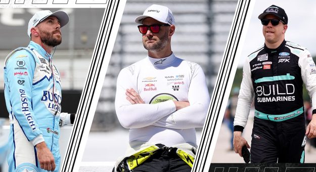 A split image of Ross Chastain, Shane van Gisbergen and Brad Keselowski -- all notable drivers who missed The Chase.