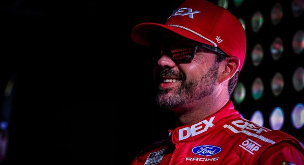 Josh Berry stands during driver introductions before a NASCAR Cup Series race.