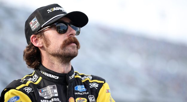 ryan blaney looks on and upward