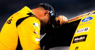 Layne Riggs after the Craftsman Truck Series race at Bristol.